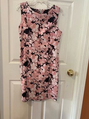 connected apparel Black and Pink Floral Dress